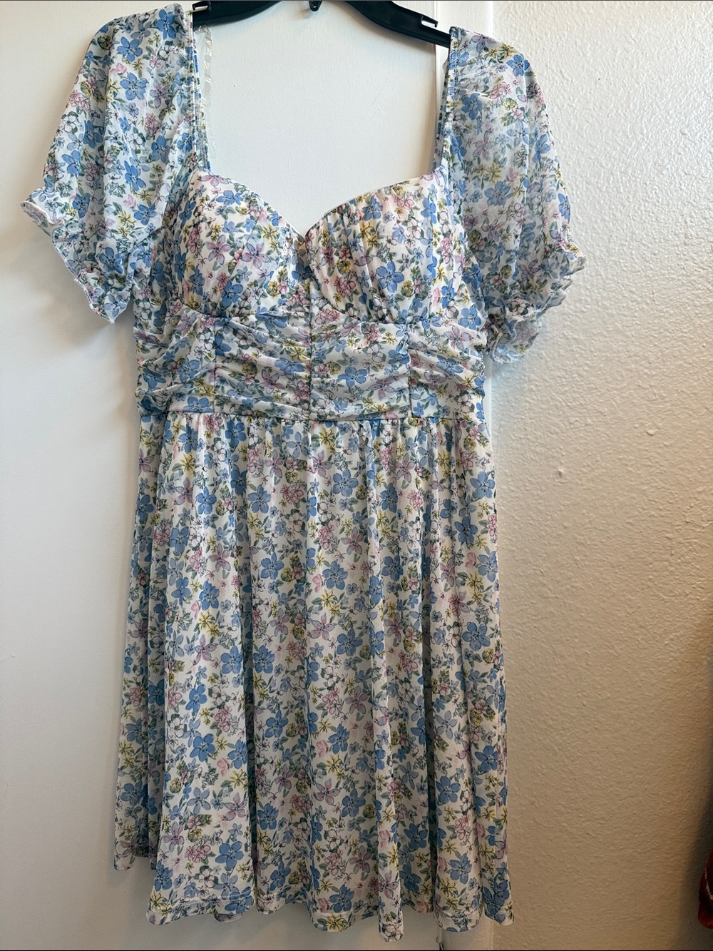 Sweetheart Floral Sundress with Puff Sleeves